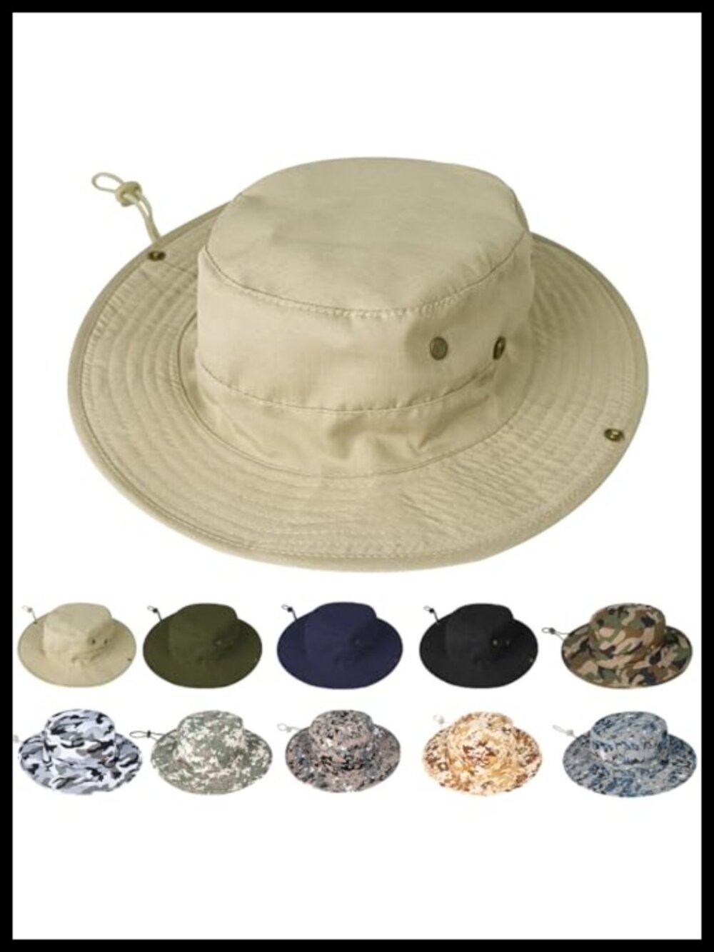 UPF 50 Fishing Bucket Hat Men Women Foldable Safari Boonie Sun Hat Outdoor